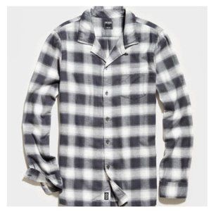 Todd Snyder black/white/grey checkered Flannel - Large